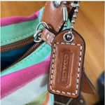 Coach Hampton Watercolor Stripe mini hobo bag in with tan leather accents Photo 8