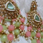 Light Green and pink Earrings (jhumka) Multiple Photo 0