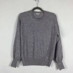 Anthropologie Ella Moss Maggie Heather Grey Puff Sleeve Knit Sweater Small Photo 2