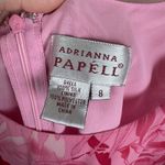 Adrianna Papell  Pink Floral 100% Silk Midi Dress‎ Size 8 Party Wedding Cocktail Photo 8