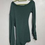 Free People  Green Slouchy One Shoulder Long Sleeve Top Sz S Photo 8
