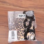 ASOS DESIGN Leopard Print Rib Knit Knot High Leg Bikini Bottoms Size US 4 UK 8 Brown Photo 5