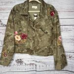 Anthropologie By  Embroidered Camo Utility Jacket Lg WT Photo 4