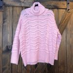 FRNCH  Paris Pink Cable Knit Turtleneck Sweater Photo 1