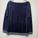 Victoria's Secret Victoria’s Secret Scoop Neck Navy Velour Long Sleeve Sweatshirt Size Medium Photo 5