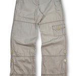 Boden Women Beige Cargo Pants Cuff Button Detail Wide Leg Cotton Size 6R Tan Photo 0