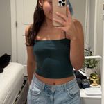 Aerie Dark Green Spaghetti Cropped Tank Top  Xs Photo 0