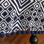 Anthropologie Hutch  Geometric Navy White Pom Shift Dress Small Photo 2