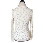 American Eagle  Outfitters Womens XS Top Floral Thermal Waffle Knit Long Sleeve Photo 2