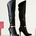 Nordstrom Fergie Black Over The Knee High Heel Faux Leather Boots Photo 0