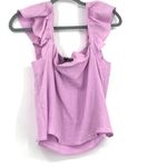 AQUA  Gauze Flutter Sleeve Top in Lilac Size Medium NWT Photo 2