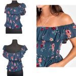 B 0G Collective XXL Green Floral Elastic Crop Top Pink Photo 1