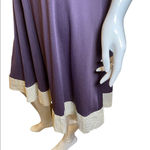 Vintage 1970s Crochet Plaid Short Sleeve Purple Dress Size M Photo 11