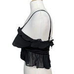 Boohoo Petite Black Ruffle Peplum Crop Top Size 4 NWT Photo 5