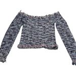 ZARA  tweed frayed texture top Photo 1