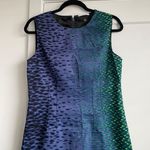 Elie Tahari New Dress Neon Green & Steel Blue Sheath Dress Sz 8 Photo 1