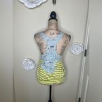 Free People NTM: Vintage  Yellow Striped Floral Backed Razorback Tank Top Sz M Photo 8