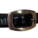 Brighton  Black Dress Belt with Gold Buckle and Smooth Finish Photo 2