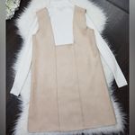 ZARA  Faux suede Cream Straight Fit Square Back Mini Dress Photo 3