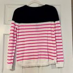 Lilly Pulitzer  Long Sleeve Adair Sweater Pink White Stripe Blue Button Top Mediu Photo 1