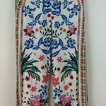 House of Harlow White Colorful Patterned Linen Blend Pants Size 4 Women's Photo 0