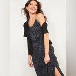 Old Navy  NWT Gray Waist Defined Leopard Print Slub Knit Cami Midi Dress Photo 1