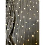 Maje  Black Floral Pleated Midi Dress Long Sleeve Smocked Waist Size L Photo 1