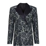 Rotate Birger Christensen Augustina Black Jacquard Sequin Blazer Size 4 Photo 5