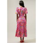 Sugar Lips  Women's XS Floral Tiered Shift Midi Dress Multicolor Spring Photo 2