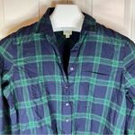 J.Crew Womens Plaid Blue Green Waist Tie Preppy Top Size Medium 100% Cotton Photo 2