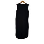 J.Crew  Sleeveless Tank Curve Hem Midi Cover Up Casual Dress Round Neck L Black Photo 10
