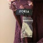 Storia  High‎ Neck Lace Mini Dress burgundy red size small Photo 6