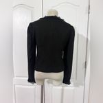 Love 21  Ruffle Shimmer Black Blazer with Hook and‎ Eye Closure - sz M Photo 3