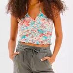 American Eagle NWT  AE  Floral Print  Halter Crop Top Photo 0