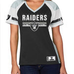Majestic  Raiders Black and Gray V-Neck Jersey Size Large‎ Photo 0