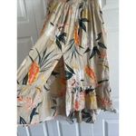 Patrons of Peace  Women's Large Tan Floral‎ Maxi Skirt High Slit Boho Photo 1