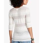 Denim & Supply Ralph Lauren DENIM & SUPPLY Ivory Lace Henley Top Shirt V-Neck Sheer 3/4 Sleeve Sz Small New Photo 3