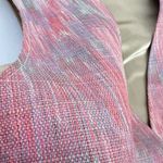 Vintage Linen Vest Pastel Aztec Small Western Button Up 90s Pink Retro Photo 1