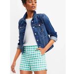 Ann Taylor LOFT‎ Riviera Shorts In Gingham Green And White Checkered Mid Rise 6 NWOT Photo 2