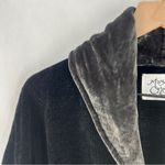 margaret o'leary  Vintage Black Plush Chenille 1 Button Jacket Velvet Collar Boxy Photo 4