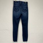 Mother High Waisted Ankle Fray Jeans Womens 24 Raw Hem Skinny Blue Denim Fall Photo 8