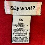 Say What? Red double-breasted ruffle coquette romantic feminine wool blend pea coat XS Photo 4