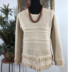 Workshop Republic Clothing Workshop Republic Women Small Sweater Long Sleeve Pullover Beige Knit Y2K Boho Photo 0