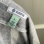 SUSINA Linen Blend Jumpsuit Women's Size Large Gray White Striped Black Photo 11