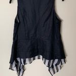 Myrine Pure Black Linen Vest Small Photo 5