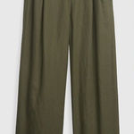 Gap  Pleated Linen Cotton Trouser Pants in Olive Green Sz 4 💚🍄 Photo 0