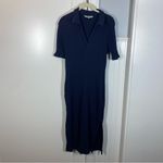 Boden Ribbed Jersey Midi Shirt Dress in navy blue size 12 work office career Photo 2