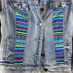 Love Culture  Medium Wash Distressed Boho Denim Jacket A Photo 1