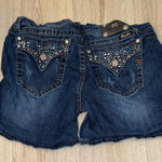Miss Me  Dark Blue Jean Shorts with Embellished Pockets Photo 0