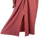 ASOS DESIGN V-Neck Twist Front Long Sleeve Midi Dress in Rust, Size 8 Photo 5